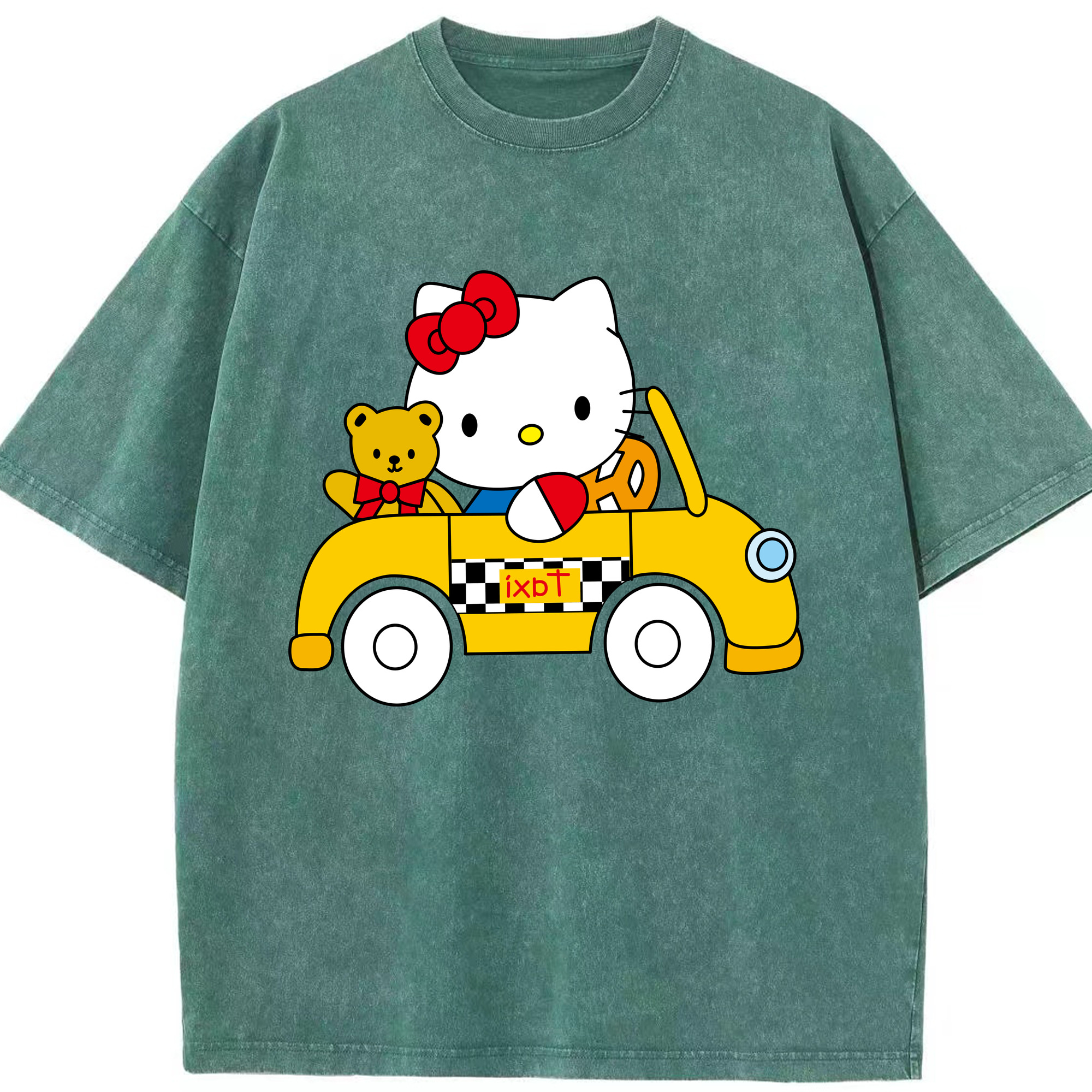 （画像用） Hello Kitty ハローキティ 綿100% ヴィンテージ風 半袖Tシャツ（フロントプリント）